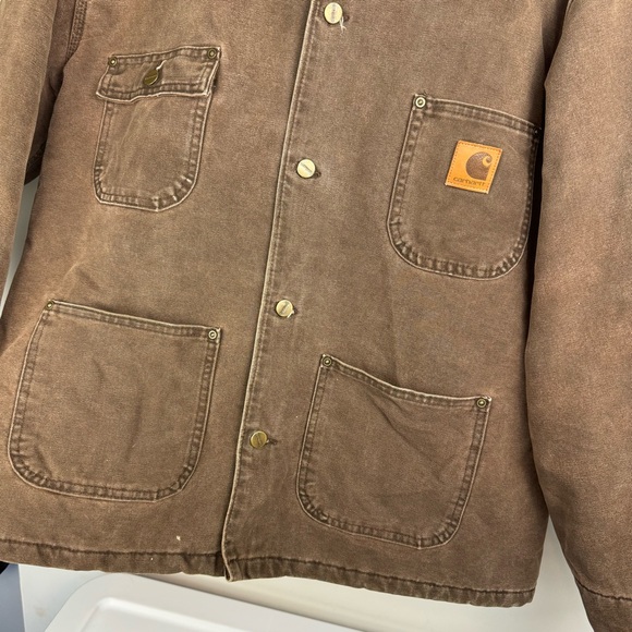 Vintage Carhartt Blanket Lined Chore Barn Jacket C02CHT Coat Brown Sz Large - Picture 7 of 16